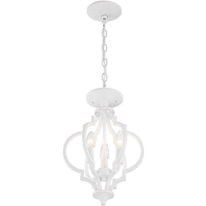 Transitional 3 Light 11 inch Bisque White Convertible Semi-Flush or Pendant Ceiling Light