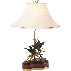 Theodore Alexander 31 inch 75 watt Mahogany and Brass Table Lamp Portable Light