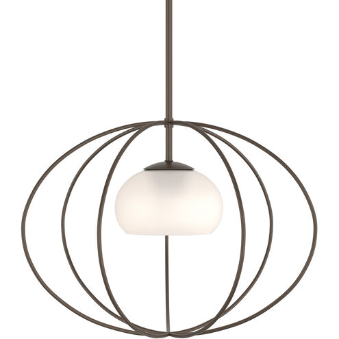 Cadence 1 Light 19.9 inch Bronze Mini Pendant Ceiling Light in Opal