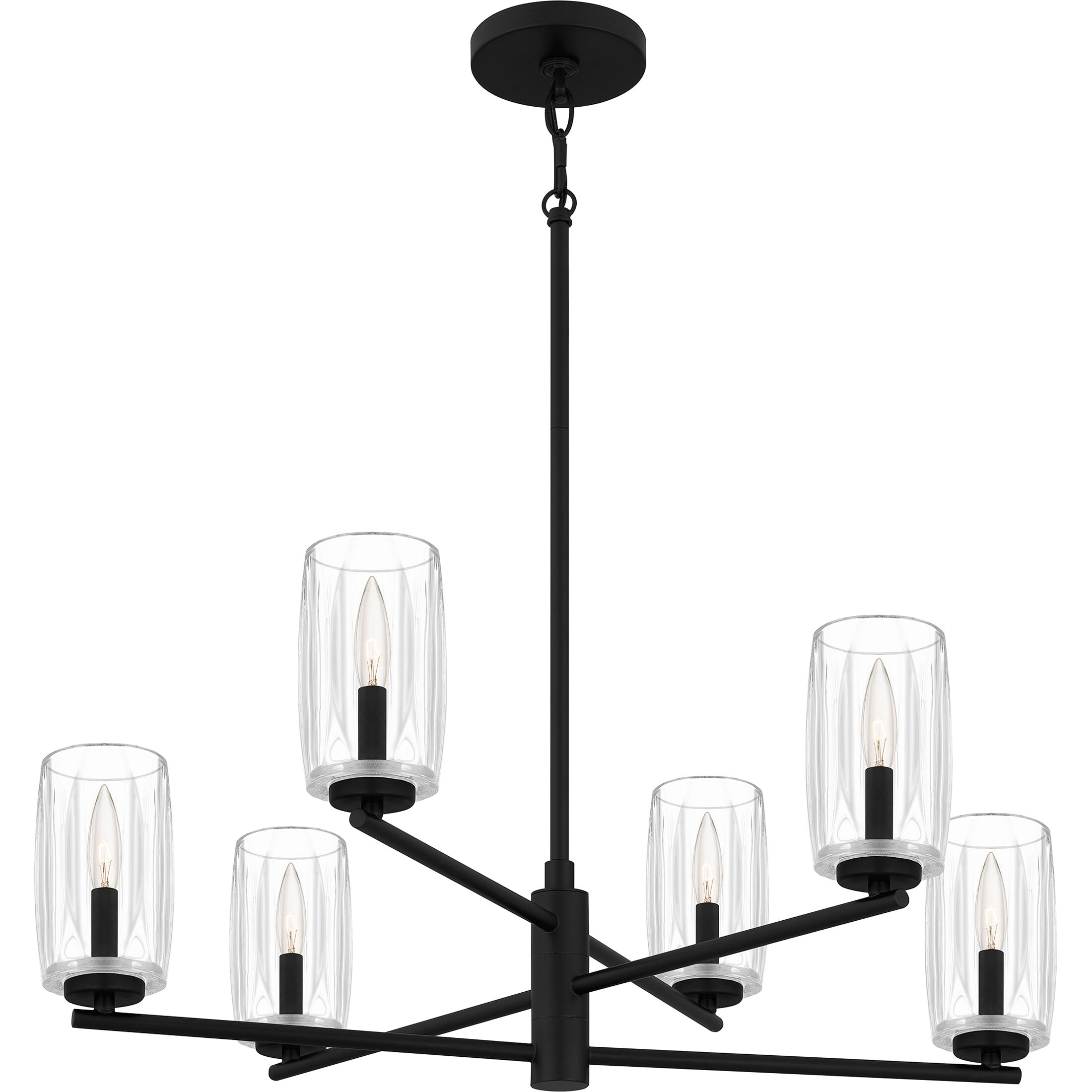 Cunningham 6 Light 26.75 inch Matte Black Chandelier Ceiling Light