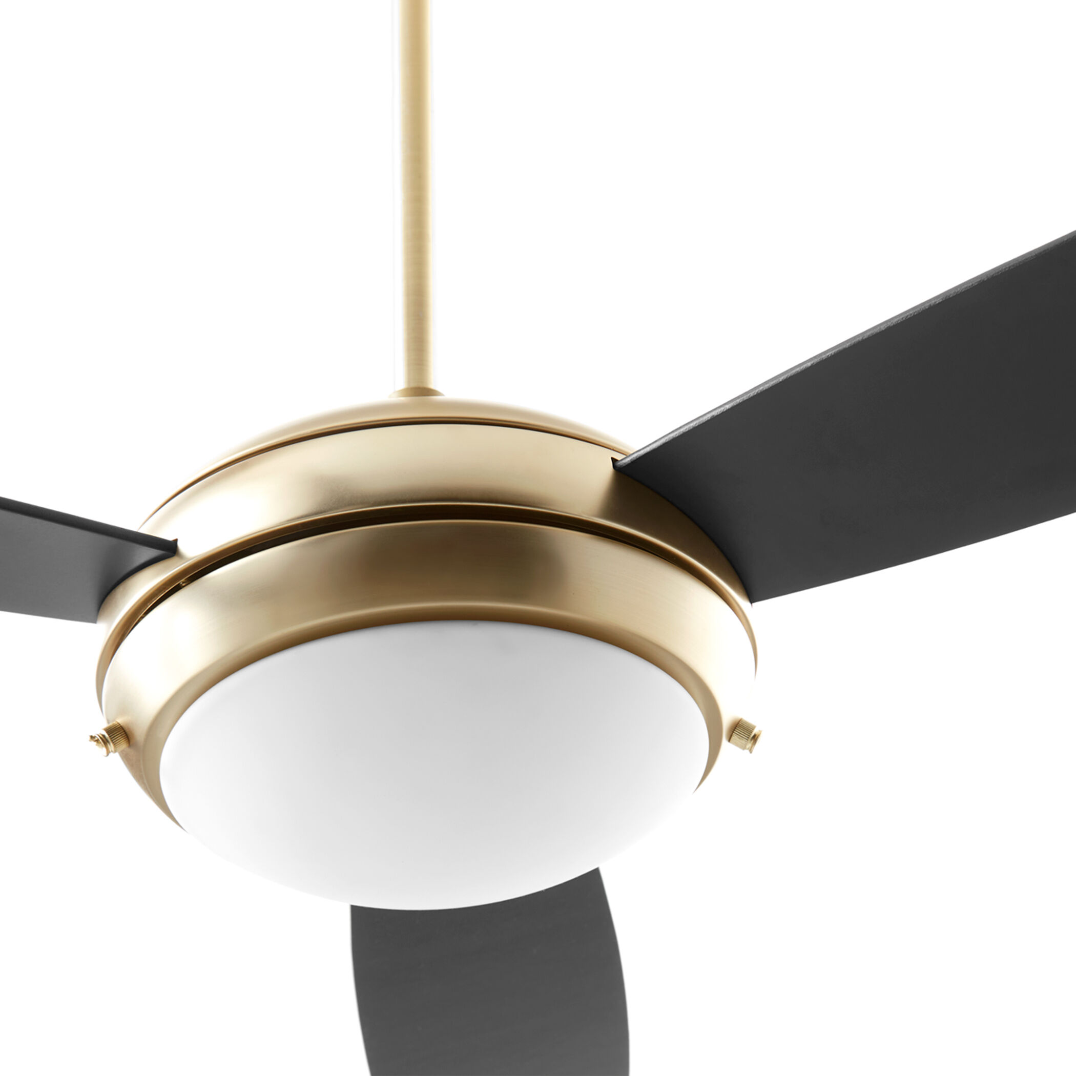 Expo 52 inch Aged Brass with Matte Black/Walnut Blades Ceiling Fan