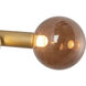 Reese 41 inch Vintage Brass Chandelier Ceiling Light in Amber Glass