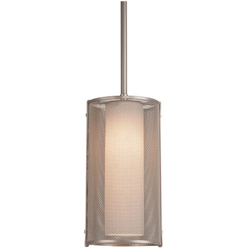 Uptown Mesh LED 5.5 inch Flat Bronze Pendant Ceiling Light in 3000K LED, Rod, Frosted