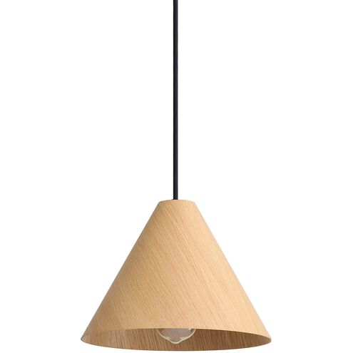 Conique 1 Light 9.88 inch Light Walnut Mini Pendant Ceiling Light