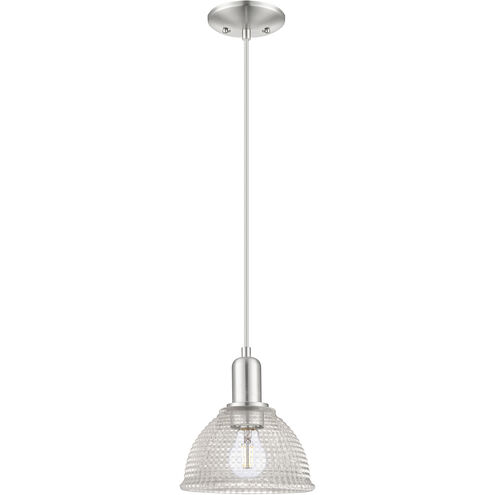 Arcadia Arietta 1 Light 8 inch Brushed Satin Nickel Mini Pendant Ceiling Light