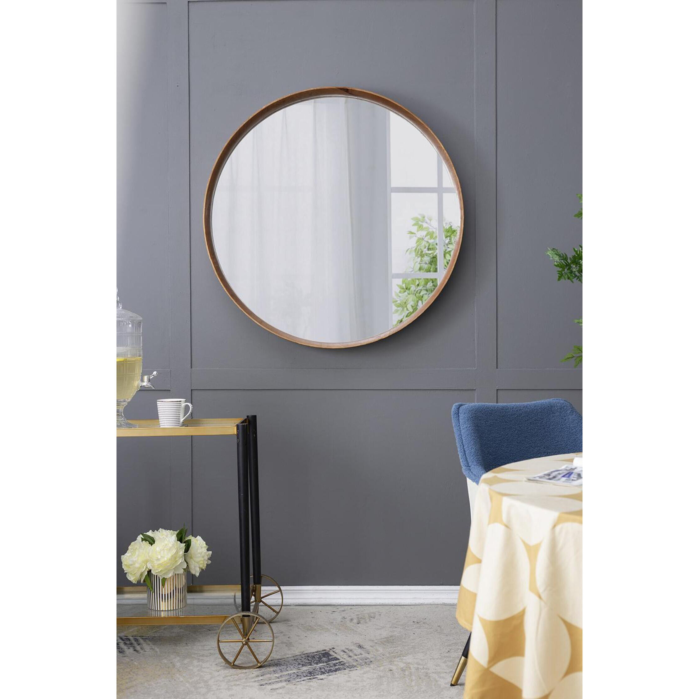 Wayne 39.4 X 39.4 inch Brown Wall Mirror