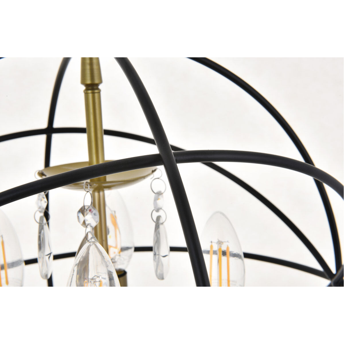 Wallace 4 Light 16 inch Matte Black and Brass Pendant Ceiling Light
