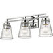 Lyna 3 Light 22 inch Chrome Vanity Wall Light