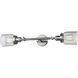 Franklin Restoration Small Bell 2 Light 16 inch Brushed Satin Nickel Bath Vanity Light Wall Light in Seedy Glass, Franklin Restoration