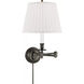 Candle Stick 19 inch 60 watt Bronze Swing Arm Wall Light in Silk