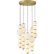 Lisa McDennon Trigo LED 20 inch Lacquered Brass Chandelier Ceiling Light, Multi Tier