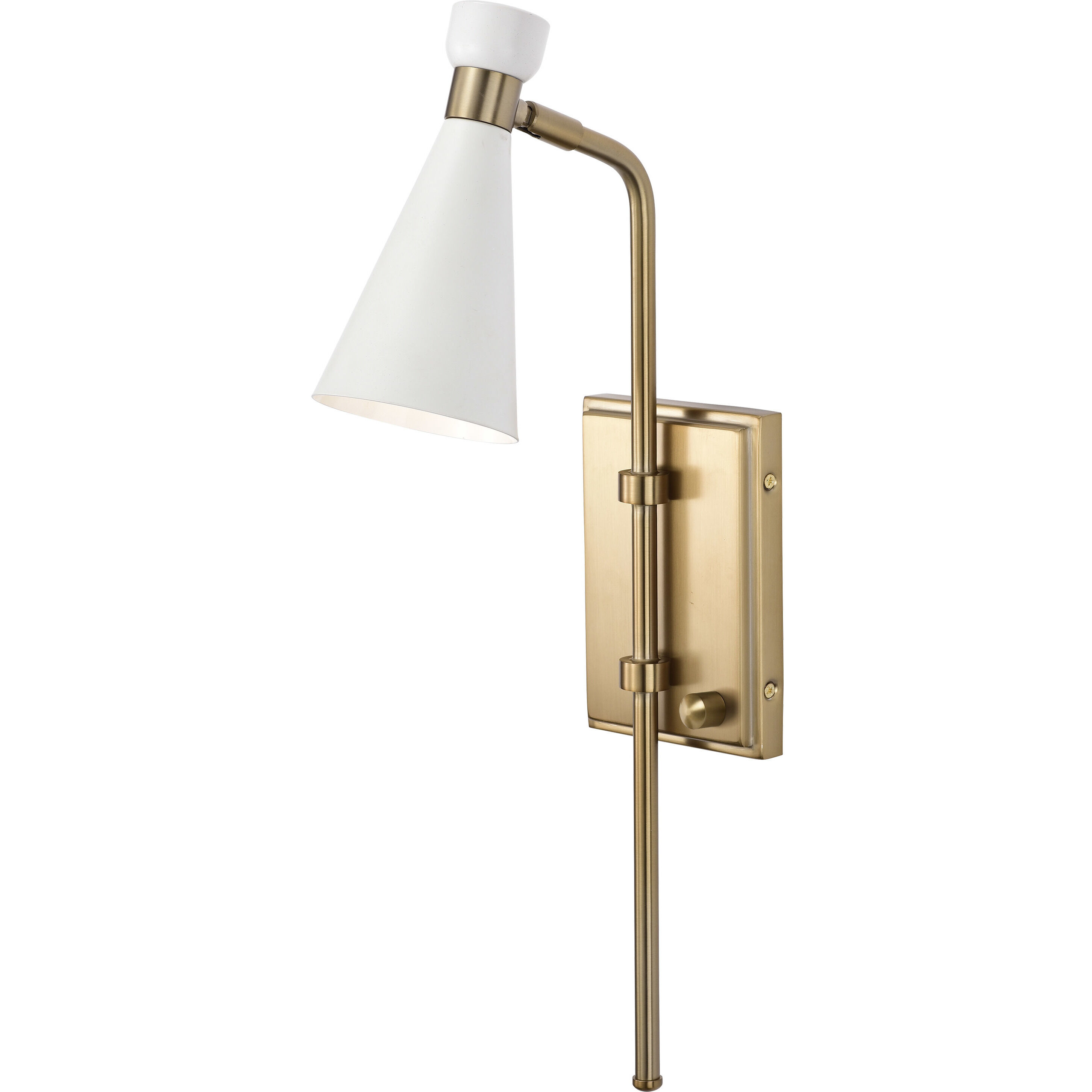 Prospect 1 Light 4.5 inch Matte White/Burnished Brass Bathroom Vanity Lights Wall Light