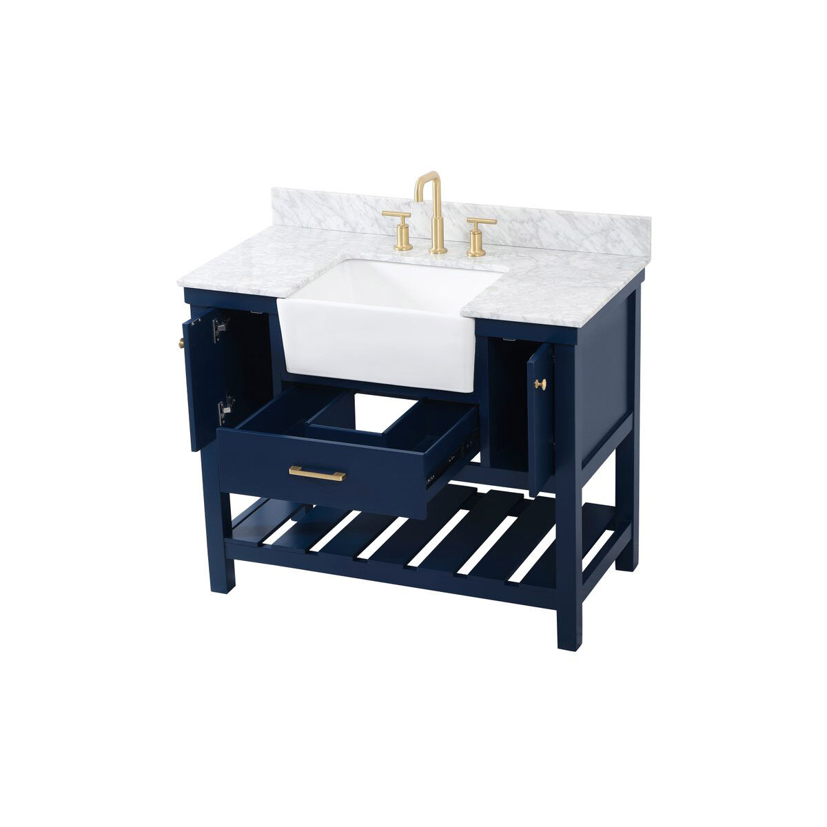 Clement 42 X 22 X 34 inch Blue Bathroom Vanity Cabinet