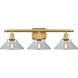 Ballston Orwell 3 Light 26 inch Satin Gold Bath Vanity Light Wall Light in Clear Glass, Ballston