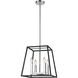 Canada 4 Light 14 inch Black and Matte Black Chandelier Ceiling Light, Black Metal Cage, Candle Light