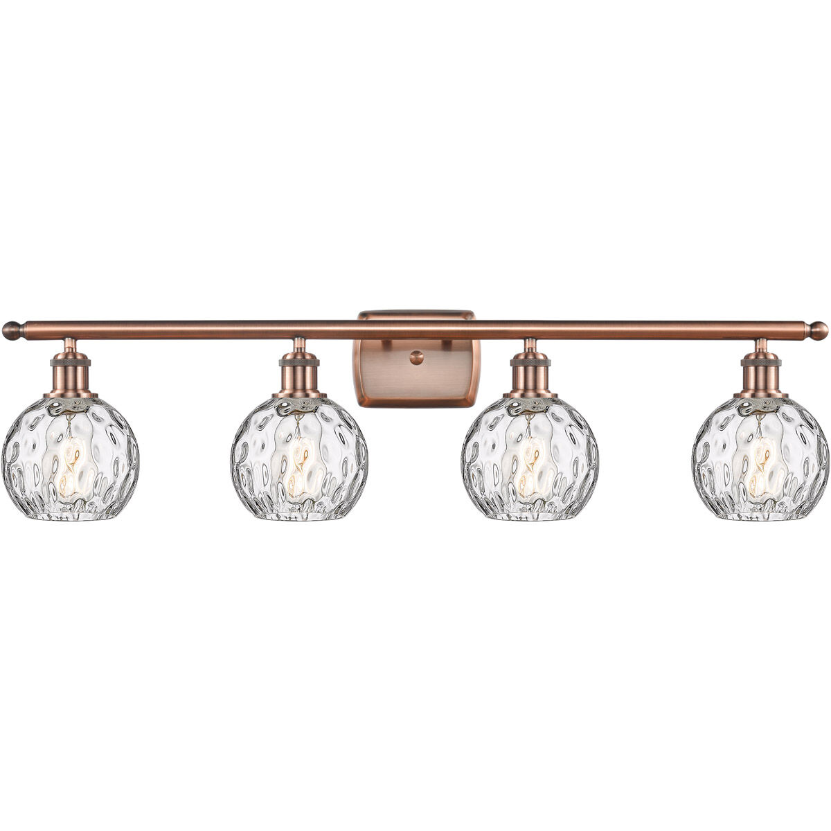 Ballston Athens Water Glass 4 Light 36 inch Antique Copper Bath Vanity Light Wall Light