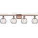 Ballston Athens Water Glass LED 36 inch Antique Copper Bath Vanity Light Wall Light