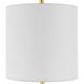 Turret 30 inch 150.00 watt Brushed Gold and White Marble Buffet Lamp Portable Light