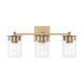 Mason 3 Light 21 inch Aged Brass Vanity Light Wall Light