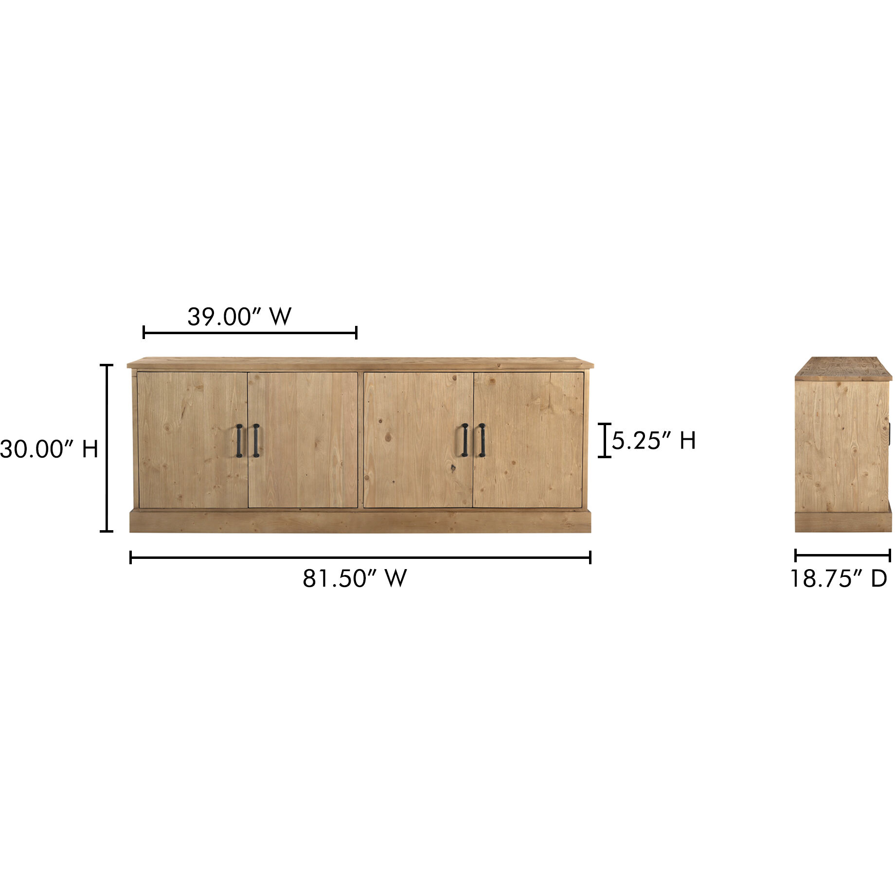 Tade 81.5 X 18.75 inch Brown Sideboard