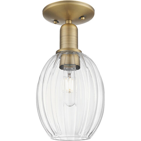 Downtown Urban Preston 1 Light 6.25 inch Brushed Brass Semi-Flush Mount Ceiling Light in Clear