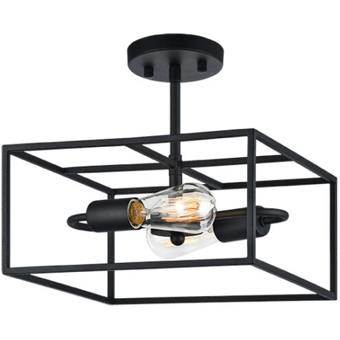 Candid 2 Light 12 inch Rusty Black Flush Mount Ceiling Light