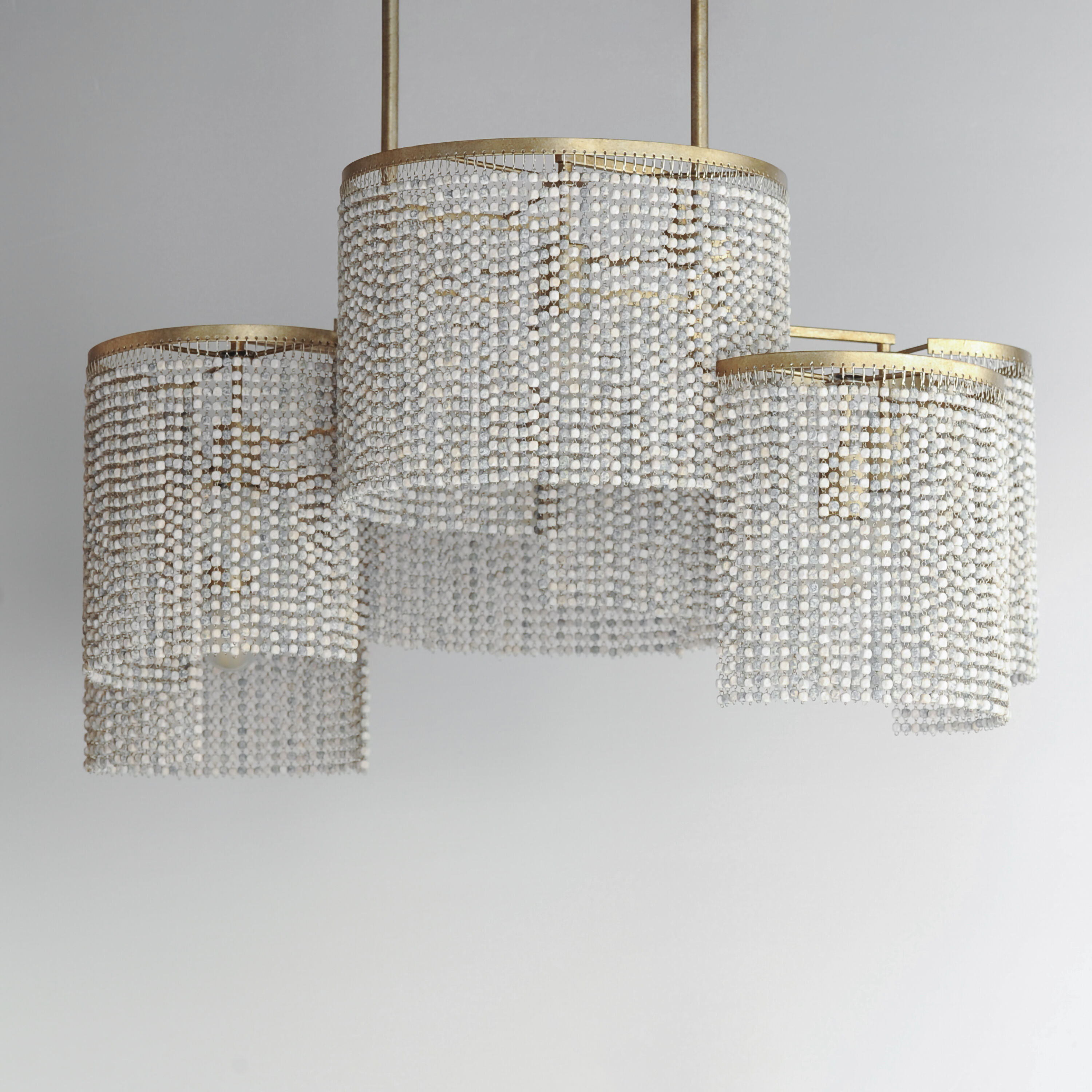 Fontaine 6 Light 42.25 inch Golden Silver Linear Pendant Ceiling Light