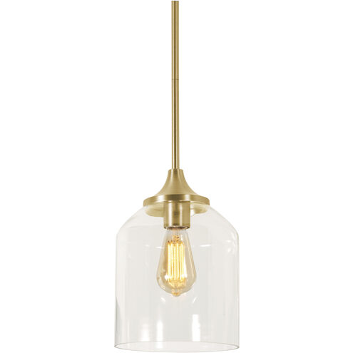 William 1 Light 8 inch Satin Brass Pendant Ceiling Light