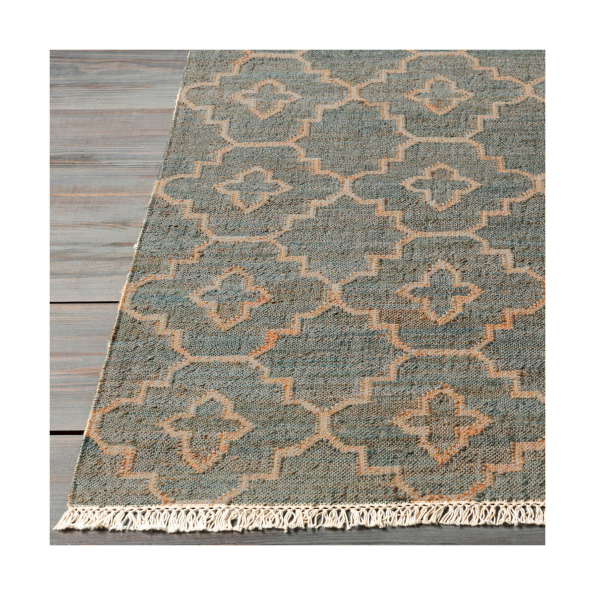 Laural 108 X 72 inch Medium Gray/Khaki/Cream Rugs, Jute