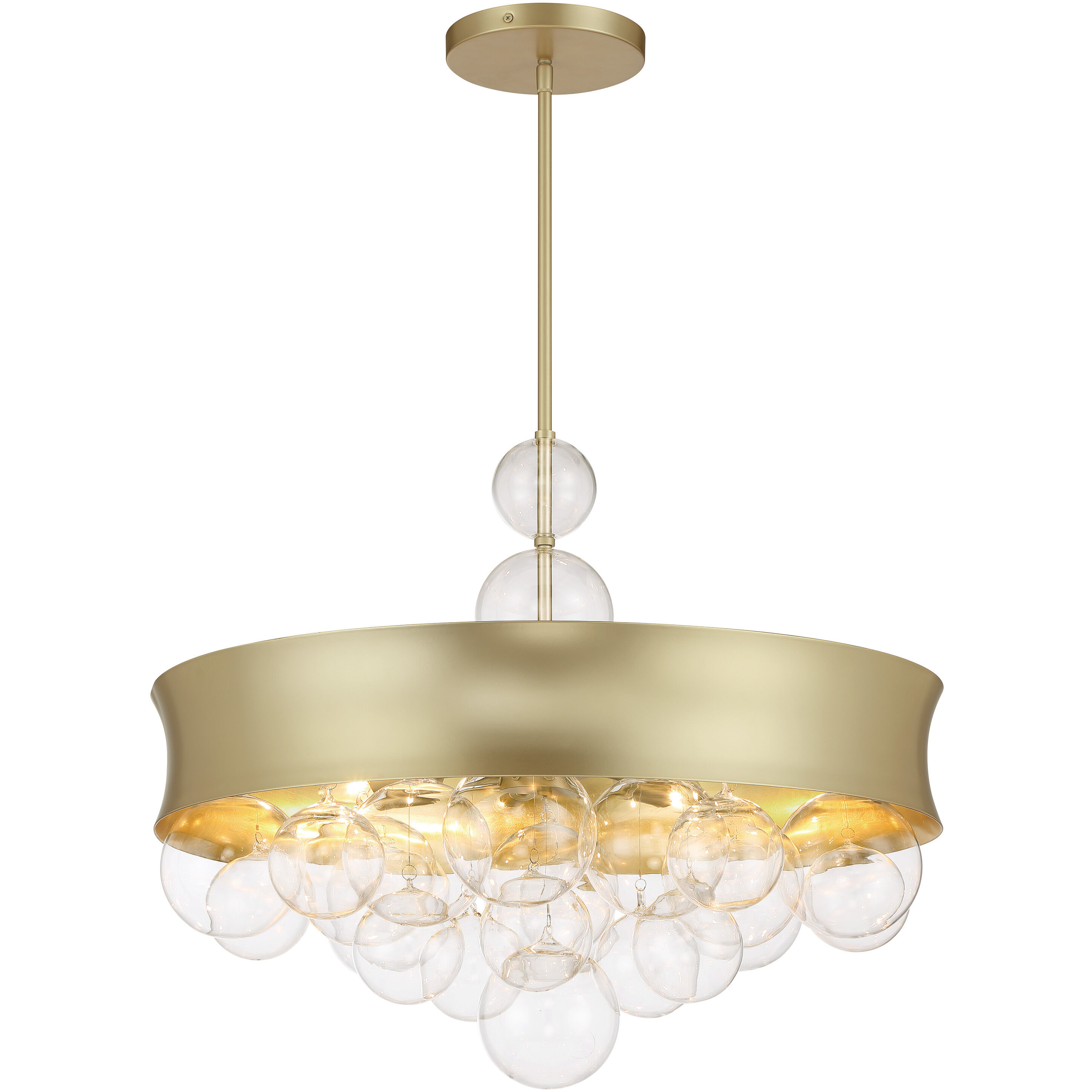 Verdi Square 8 Light 26 inch Soft Gold With Gold Leaf Convertible Pendant Ceiling Light
