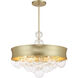 Verdi Square 8 Light 26 inch Soft Gold With Gold Leaf Convertible Pendant Ceiling Light