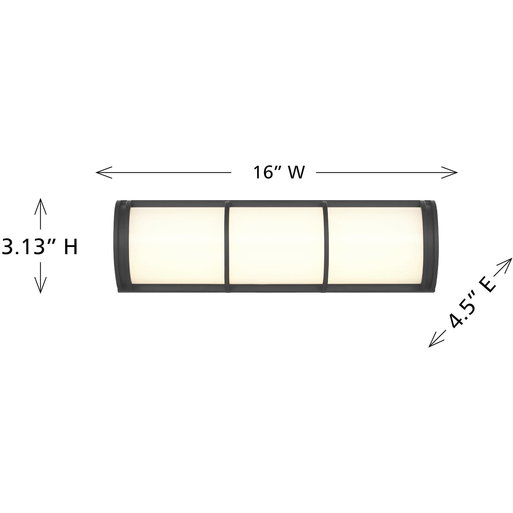 Harper LED 16 inch Matte Black Bathroom Vanity Light Wall Light