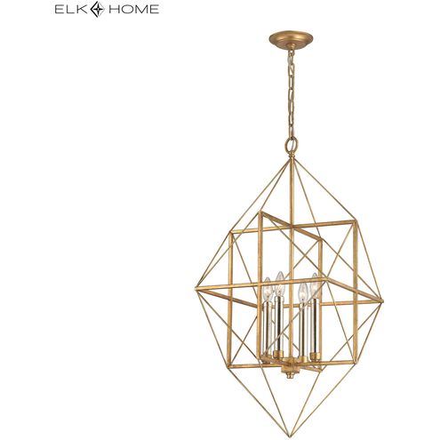 Connexions 4 Light 16 inch Gold Leaf Chandelier Ceiling Light