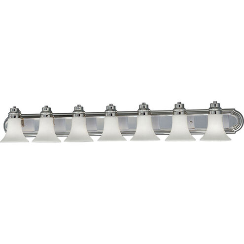 Opal Glass 7 Light 48 inch Polished Chrome Bath Vanity Wall Light