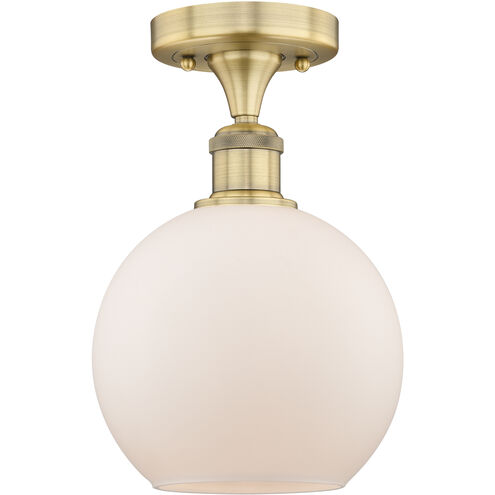 Athens 1 Light 8 inch Brushed Brass Semi-Flush Mount Ceiling Light