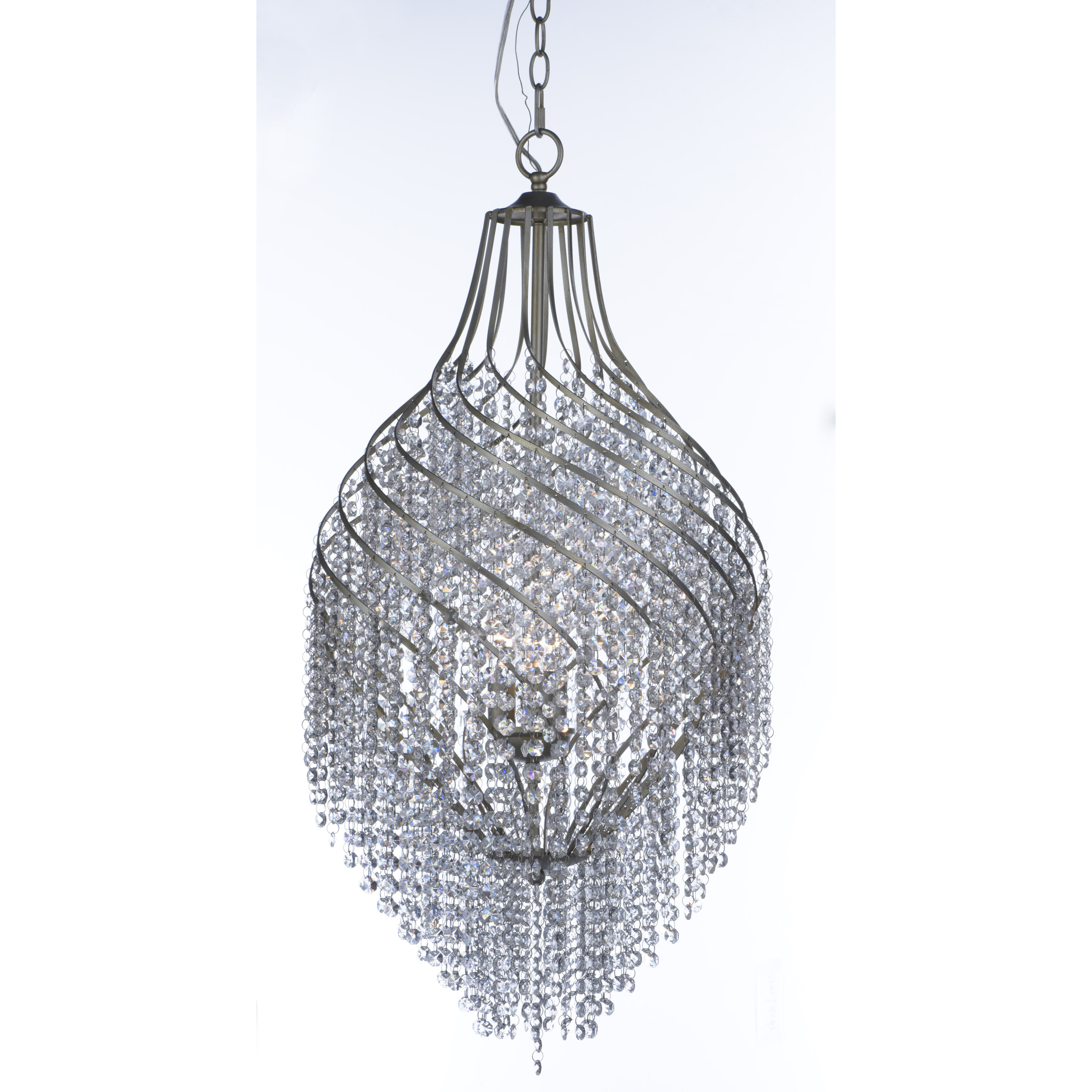 Twirl 3 Light 16.75 inch Golden Silver Chandelier Ceiling Light