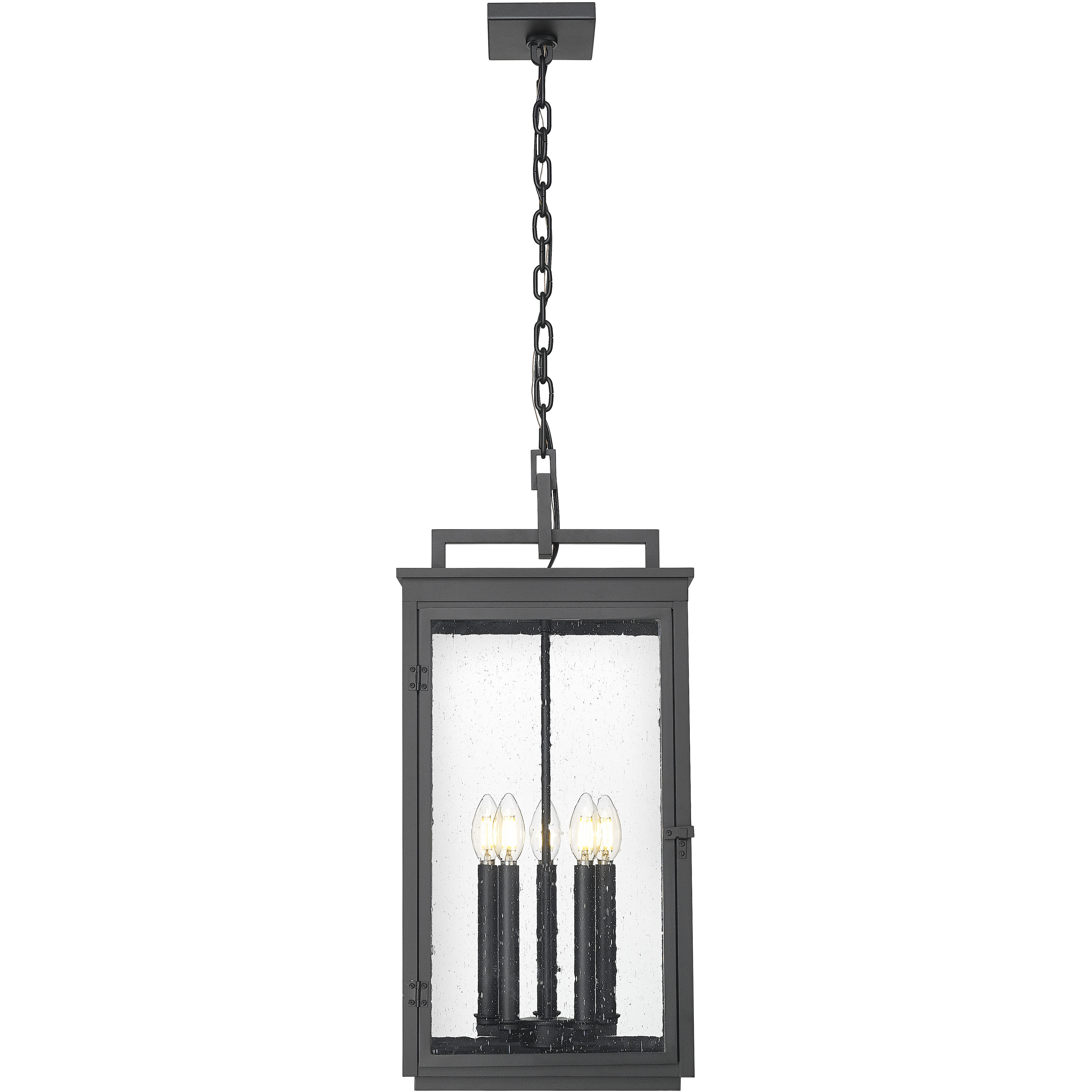 Hartwell 5 Light 12 inch Sand Black Outdoor Chain Mount Ceiling Fixture