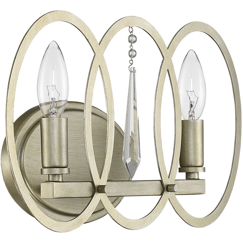 Hutton 2 Light 15.5 inch Sterling Gold Bath Bar Wall Light