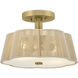 Sasha 2 Light 14.25 inch Lacquered Brass Semi-Flush Mount Ceiling Light