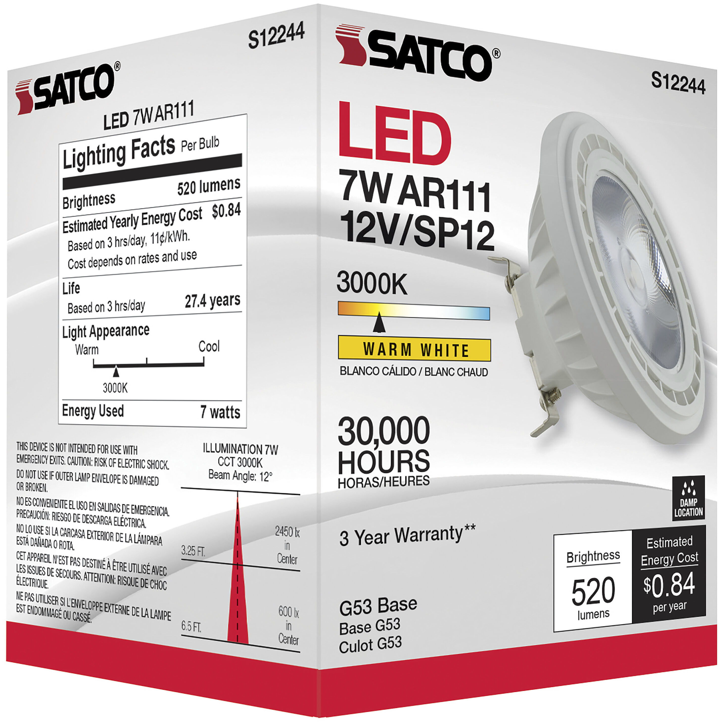 Lumos LED LED G53 7.00 watt 3000K Light Bulb