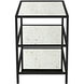 Noir 30 X 28 inch Matte Black Side Table, 3 Tier
