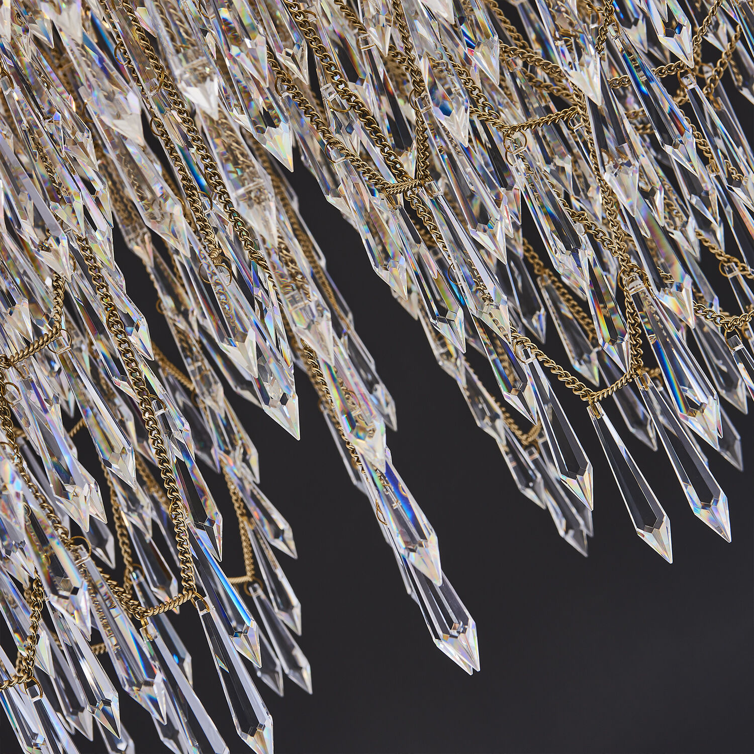 Frangia 18 Light 34 inch Brushed Champagne Gold Pendant Ceiling Light