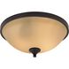 Arlington 3 Light 15 inch Oil Rubbed Bronze Flush Mount Ceiling Light