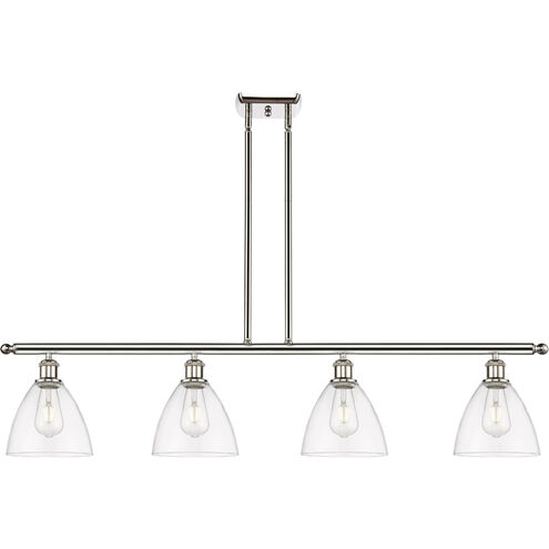 Ballston Ballston Dome LED 48 inch Polished Nickel Island Light Ceiling Light in Clear Glass