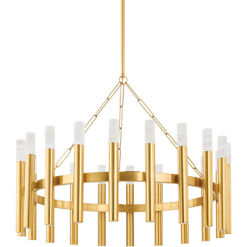 Pali 20 Light 42.25 inch Aged Brass Chandelier Ceiling Light