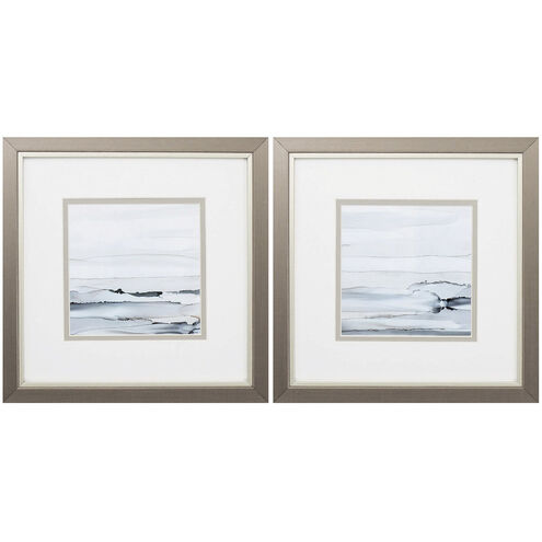 Abstract Blue and Gray Framed Art