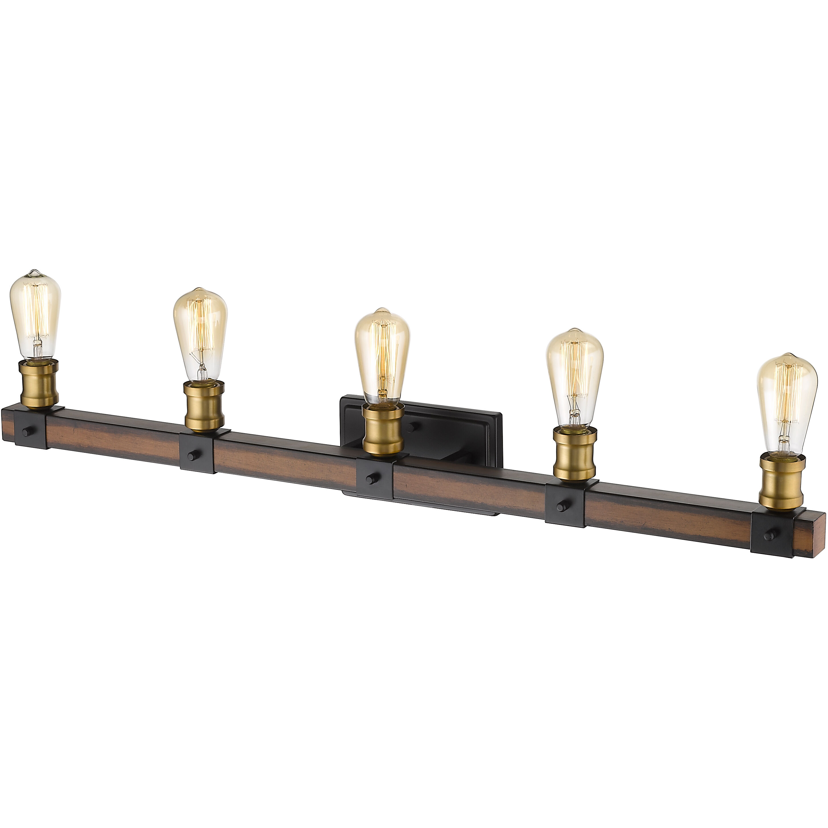 Kirkland 5 Light 38 inch Rustic Mahogany Vanity Wall Light