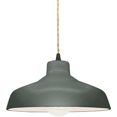Radiance 1 Light 11.5 inch Pewter Green and Matte Black Pendant Ceiling Light