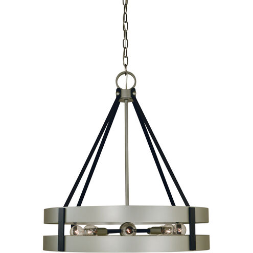 Orion 8 Light 22 inch Satin Pewter/Matte Black Dining Chandelier Ceiling Light