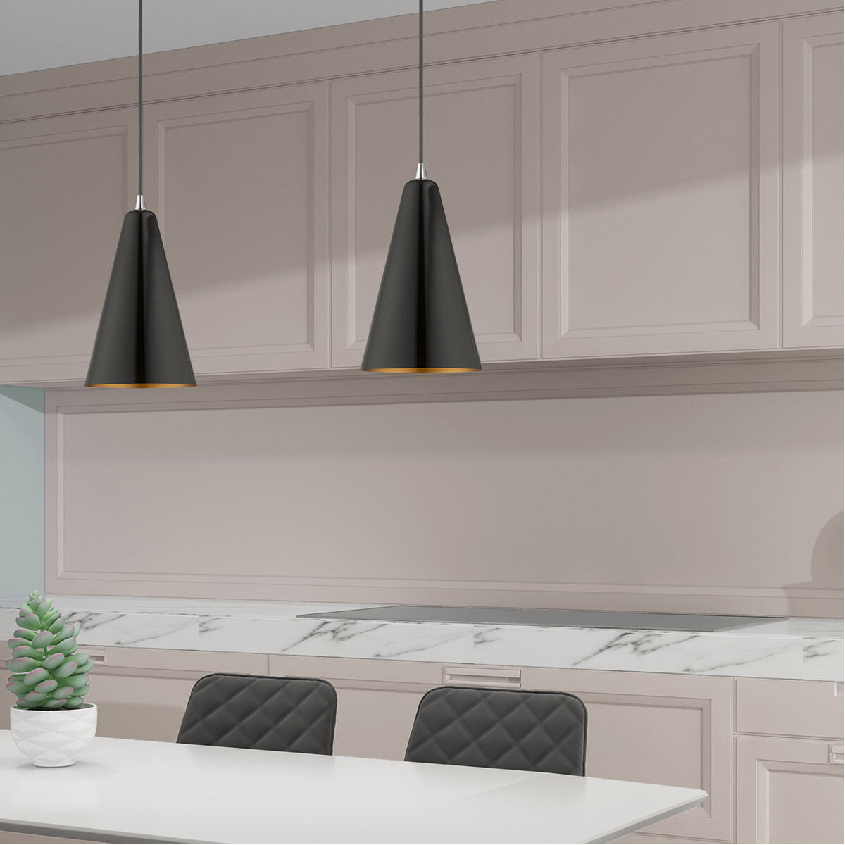 Allison 1 Light 7 inch Shiny Black Mini Pendant Ceiling Light